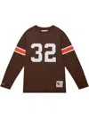 Mitchell & Ness Men's Jim Brown Brown Cleveland Browns 1965 Retired Player Name And Number Long Sleeve T-shirt In Brown
