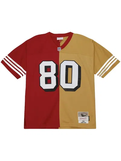 Mitchell & Ness "nfl San Francisco 49ers 1994 Jerry Rice" Split Legacy Jersey T-shirt In Yellow