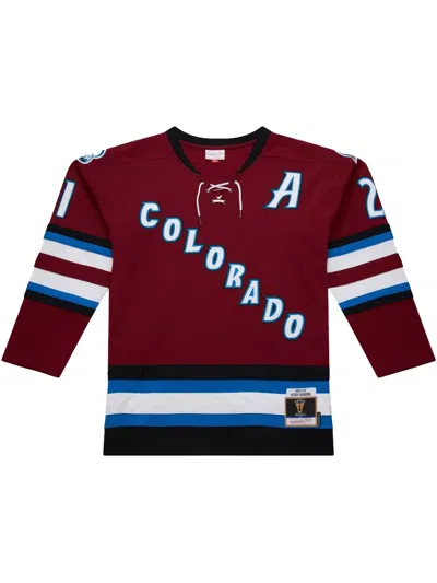 Mitchell & Ness Nhl Dark Alternate "avalanche 2001 Peter Forsberg" Jersey In Red