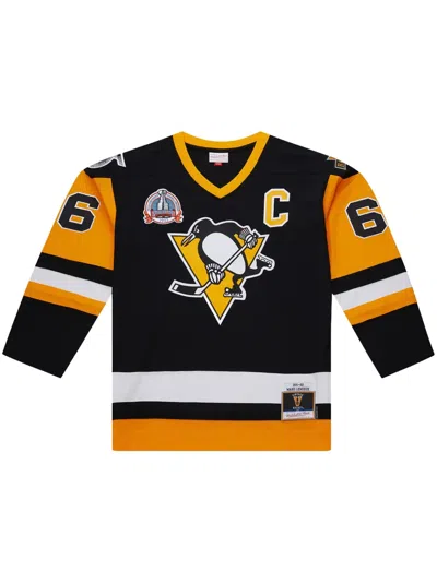 Mitchell & Ness Nhl Dark "penguins 1991 Mario Lemieux" Jersey In Black