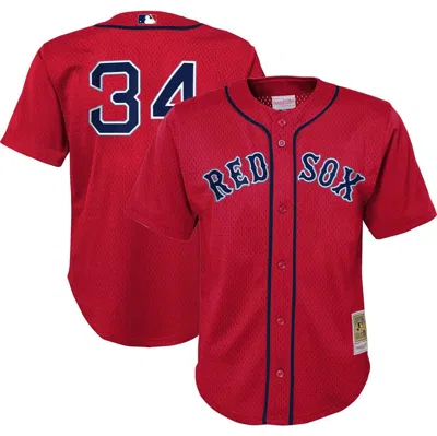 Mitchell & Ness Kids' Preschool  David Ortiz Red Boston Red Sox Cooperstown Collection Mesh Batting Practic