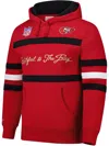 Mitchell & Ness Men's Scarlet San Francisco 49ers Vintage Logo Head Coach Fleece Pullover Hoodie In Red