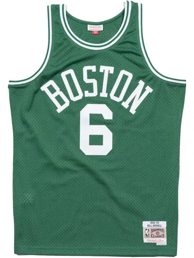 Mitchell & Ness Swingman Road "celtics 1962 Bill Russell" Jersey In Green