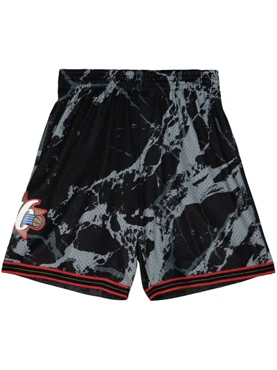 Mitchell & Ness Team Marble "nba Philadelphia 76ers 2000" Swingman Shorts In Black