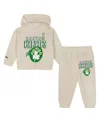 Mitchell & Ness Toddler 2-piece Cream Boston Celtics Hang Time Oversized Pullover Hoodie And Pants Set In Cream