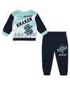 Mitchell & Ness Toddler Seattle Kraken Two-piece Oversized Block Buster Fleece Sweatshirt Pants Set