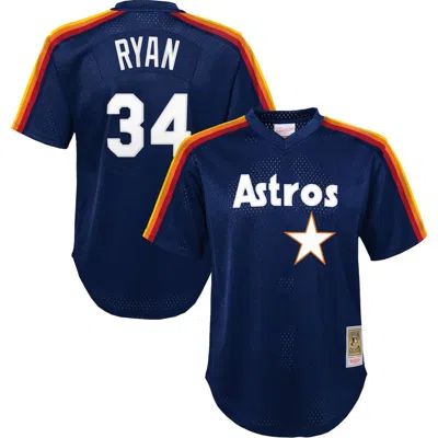 Mitchell & Ness Kids' Toddler Nolan Ryan Navy Houston Astros Throwback Mesh Batting Practice Jersey In Blue