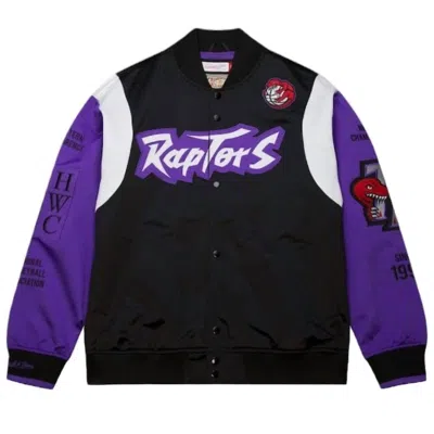Mitchell & Ness Toronto Raptors Team Origins Satin Full-snap Jacket In Black