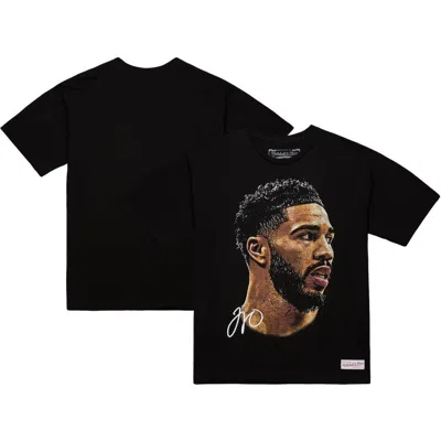 Mitchell & Ness Unisex  Jayson Tatum Black Nba Real Big Face Player T-shirt
