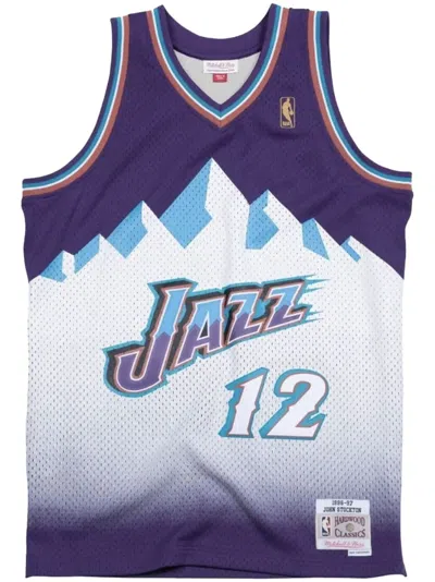 Mitchell & Ness "utah Jazz Road 1996-97 John Stockton" Swingman Jersey In Purple