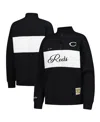Mitchell & Ness Women's Black Cincinnati Reds Quarter-zip Pullover Top In Black