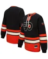 Mitchell & Ness Women's Black Philadelphia Flyers Heritage Lace-up Pullover Sweatshirt In Black