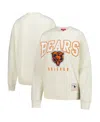 Mitchell & Ness Women's Cream Chicago Bears Fandom Fleece Pullover Sweatshirt In Cream
