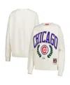 Mitchell & Ness Women's Cream Chicago Cubs Cooperstown Collection Laurel Pullover Sweatshirt In Cream