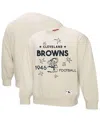 Mitchell & Ness Women's Cream Cleveland Browns Shooting Stars Pullover Sweatshirt In Cream