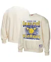 Mitchell & Ness Women's Cream Golden State Warriors Oversprayed Pullover Sweatshirt In Cream