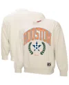 Mitchell & Ness Women's Cream Houston Astros Cooperstown Collection Laurel Crew Pullover Sweatshirt In Cream