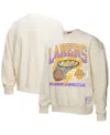 Mitchell & Ness Women's Cream Los Angeles Lakers Brush Bucket Pullover Sweatshirt In Neutral