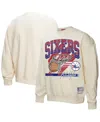 Mitchell & Ness Women's Cream Philadelphia 76ers Brush Bucket Pullover Sweatshirt In Cream