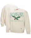 Mitchell & Ness Women's Cream Philadelphia Eagles Fandom Fleece Pullover Sweatshirt In Cream