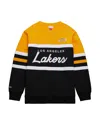 Mitchell & Ness Women's Gold Los Angeles Lakers Hardwood Classics Pullover Sweatshirt In Cream
