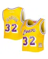 Mitchell & Ness Women's  Magic Johnson Gold Los Angeles Lakers 1984 Hardwood Classics Crop Player Tan In Gold