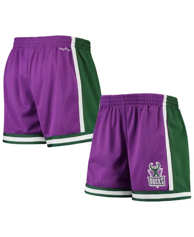 Mitchell & Ness Women's  Purple Milwaukee Bucks Jump Shot Shorts