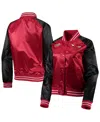 Mitchell & Ness Women's  Red Chicago Bulls Hardwood Classics Raglan Satin Full-snap Jacket In Red