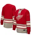 Mitchell & Ness Women's Red Detroit Red Wings Heritage Lace-up Pullover Sweatshirt In Red