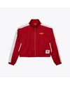 Mitchell & Ness Women's Red Kansas City Chiefs Nylon Cropped Full-zip Jacket In Red
