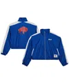 Mitchell & Ness Women's Royal Buffalo Bills Nylon Cropped Full-zip Jacket In Royal