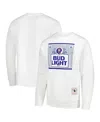 Mitchell & Ness X Bud Light Men's White Denver Broncos The Crest Pullover Sweatshirt In White