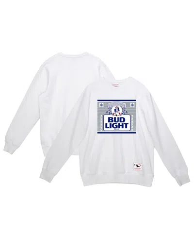 Mitchell & Ness X Bud Light Men's White New England Patriots The Crest Pullover Sweatshirt
