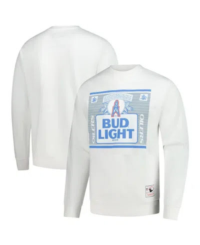 Mitchell & Ness X Bud Men's Light White Houston Oilers The Crest Pullover Sweatshirt