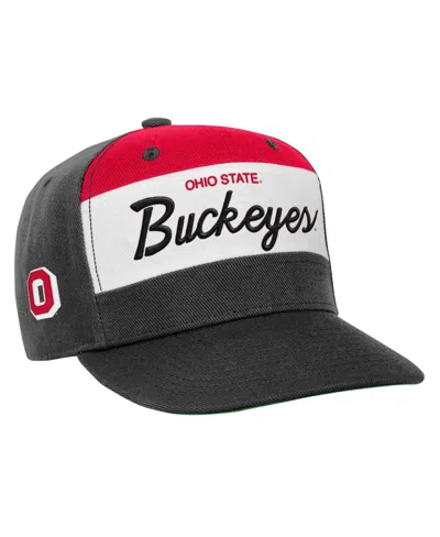 MITCHELL & NESS YOUTH BOYS AND GIRLS MITCHELL & NESS WHITE, BLACK OHIO STATE BUCKEYES RETRO SPORT COLOR BLOCK SCRIPT