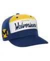 MITCHELL & NESS YOUTH BOYS AND GIRLS MITCHELL & NESS WHITE, NAVY MICHIGAN WOLVERINES RETRO SPORT COLOR BLOCK SCRIPT 