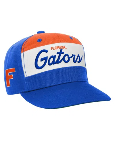 Mitchell & Ness Kids' Youth Boys And Girls  White, Royal Florida Gators Retro Sport Color Block Script Snap In White,royal