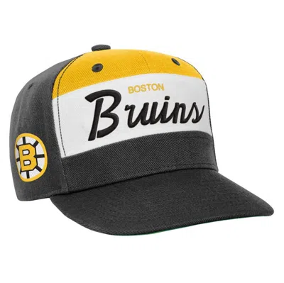 Mitchell & Ness Kids' Youth  Black Boston Bruins Retro Script Color Block Adjustable Hat