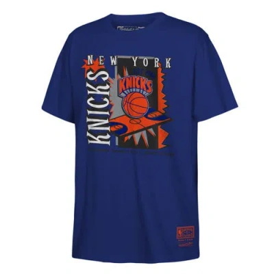 Mitchell & Ness Kids' Youth  Blue New York Knicks Retro '90s Poster T-shirt
