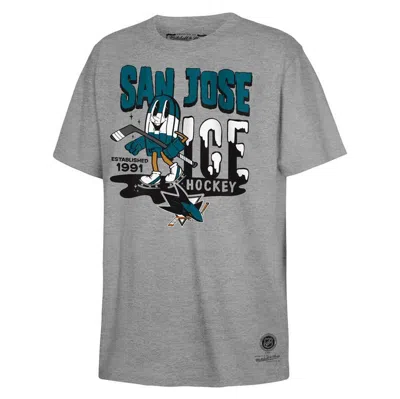 Mitchell & Ness Kids' Youth  Grey San Jose Sharks Popsicle T-shirt