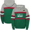 Mitchell & Ness Big Boys And Girls Green Minnesota Wild Head Coach Pullover Hoodie In Green