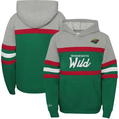 Mitchell & Ness Big Boys And Girls Green Minnesota Wild Head Coach Pullover Hoodie
