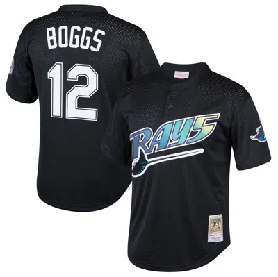 Mitchell & Ness Kids' Youth  Wade Boggs Black Tampa Bay Rays Cooperstown Collection Mesh Batting Practice J