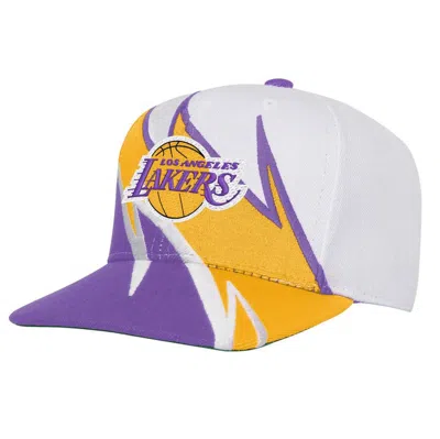 Mitchell & Ness Kids' Youth  White Los Angeles Lakers Wave Runner Snapback Hat