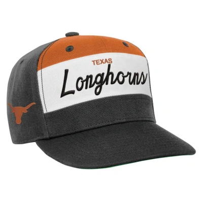 Mitchell & Ness Kids' Youth  White/black Texas Longhorns Retro Sport Color Block Script Snapback Hat In Gray