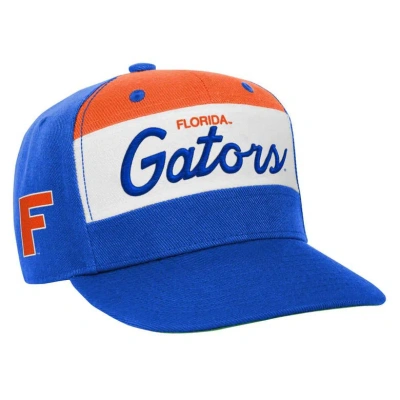 Mitchell & Ness Kids' Youth  White/royal Florida Gators Retro Sport Color Block Script Snapback Hat