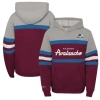 MITCHELL & NESS YOUTH MITCHELL & NESS BURGUNDY COLORADO AVALANCHE HEAD COACH PULLOVER HOODIE
