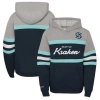 MITCHELL & NESS YOUTH MITCHELL & NESS DEEP SEA BLUE SEATTLE KRAKEN HEAD COACH PULLOVER HOODIE