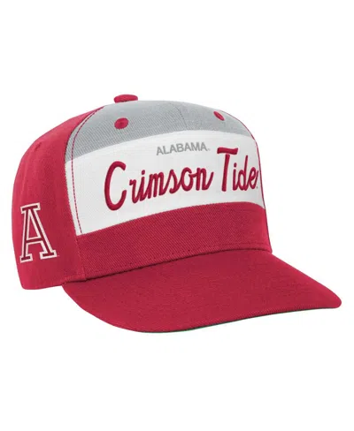 Mitchell & Ness Mitchell Ness Youth White/crimson Alabama Crimson Tide Retro Sport Color Block Script Snapback Hat In Red