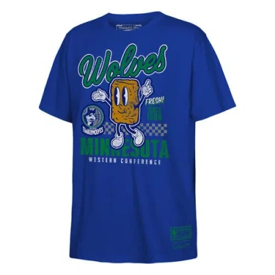 Mitchell & Ness Kids' Youth  Blue Minnesota Timberwolves Concession Food Character T-shirt